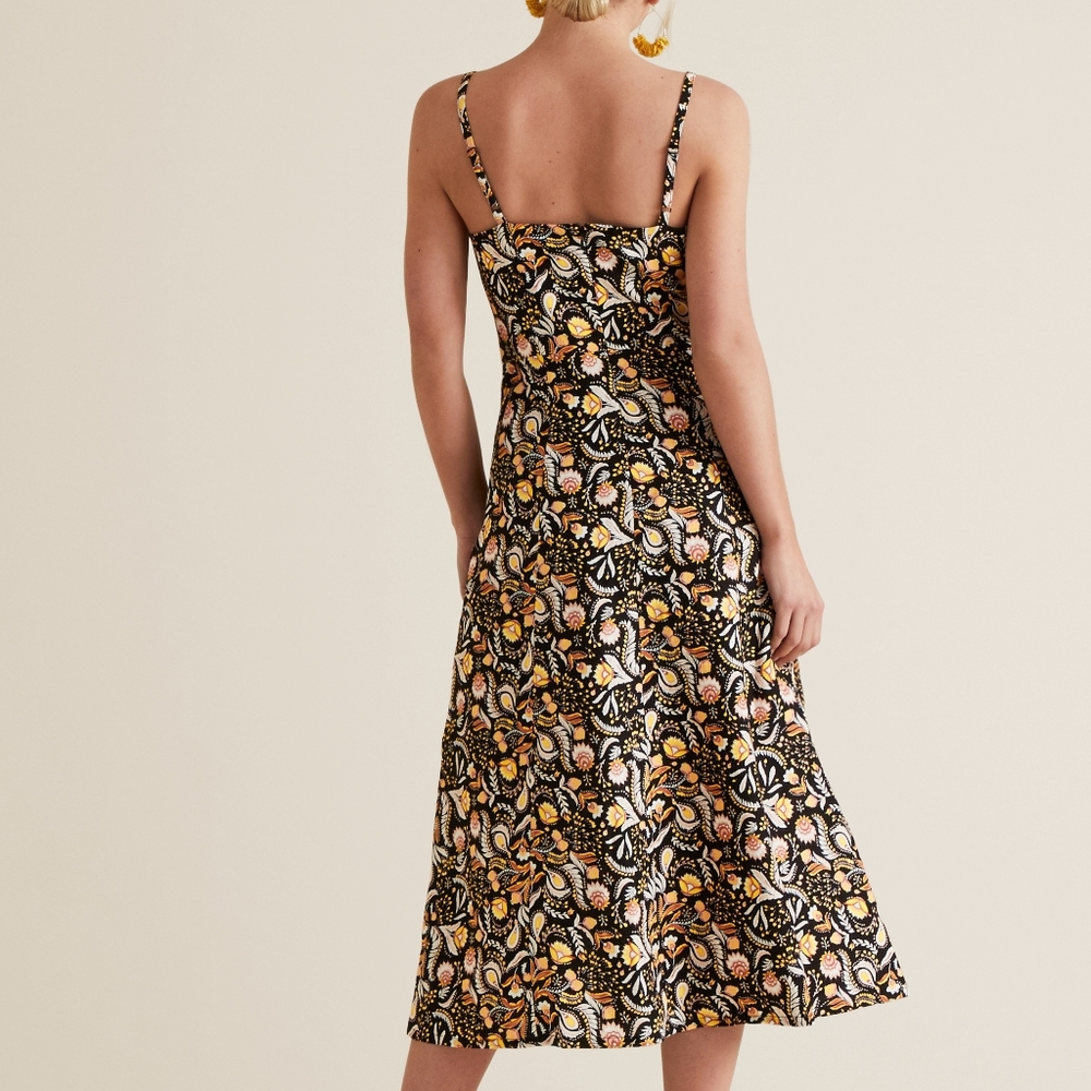 SEED HERITAGE Linen Floral Paisley Midi Dress - Picture 4 of 16